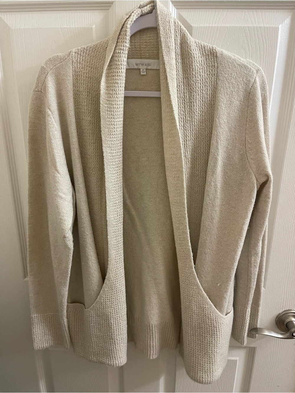 Open Front Cream Cardigan Sweater